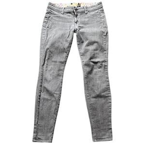 Rich & Skinny Gray Skinny Jeans Low Rise Stretch Denim Designer- 28